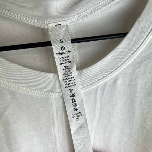 Lululemon Time to Restore White Short Sleeve Wrap Top Size 8 - Picture 8 of 9